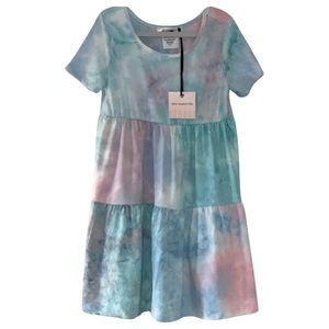 LOVE SQUARED blue and pink Girls Dress